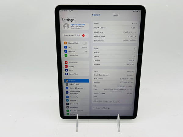 Apple 2018 iPad Pro (1st generation) (11-inch) 256GB Wifi + Cellular - Very Good