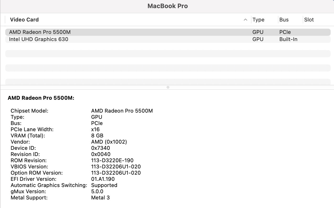 Apple 2019 MacBook Pro 16in TB 2.4GHz 8-Core i9 32GB RAM 2TB SSD RP5500M 8GB AC+