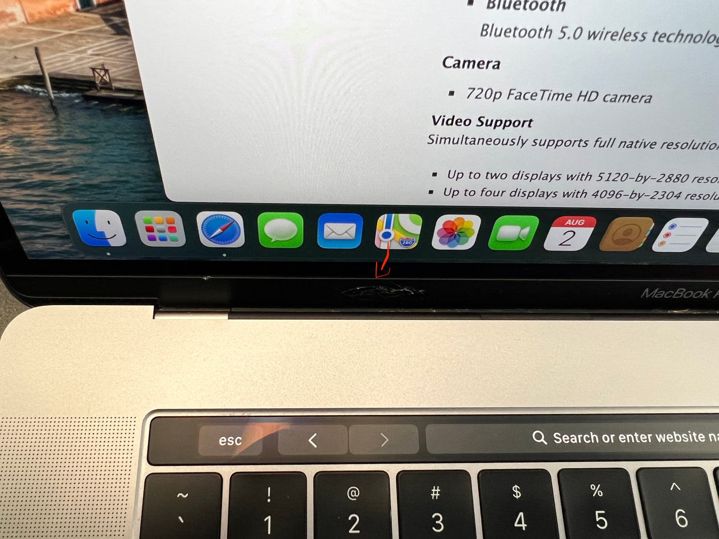 Apple 2019 15 in MacBook Pro TB 2.6GHz 6-Core i7 16GB RAM 256GB SSD RP555X 4GB