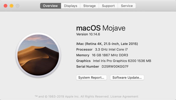 Apple 2015 iMac 21in 4K Retina 3.3GHz Quad-Core i7 16GB RAM 256GB SSD IIPG 6200